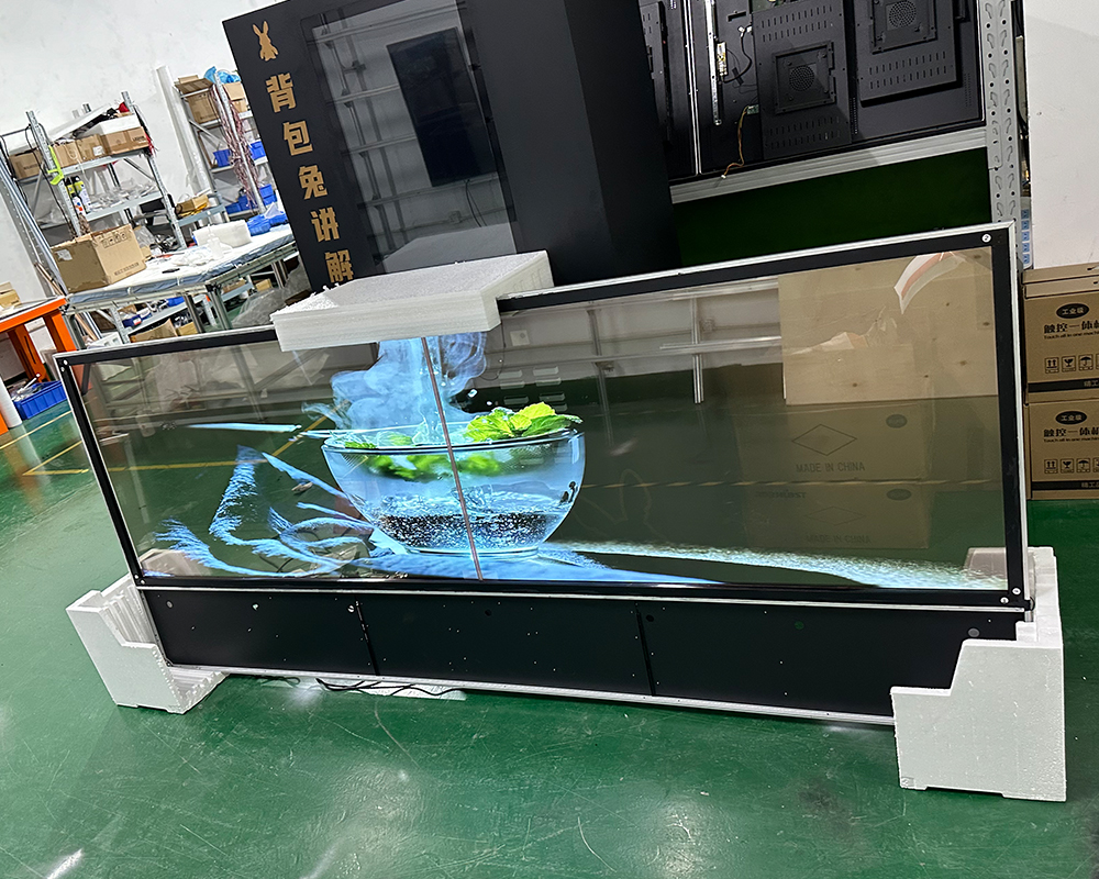 how does transparent oled video wall 1x2 WITH IR TOUCH WORKS